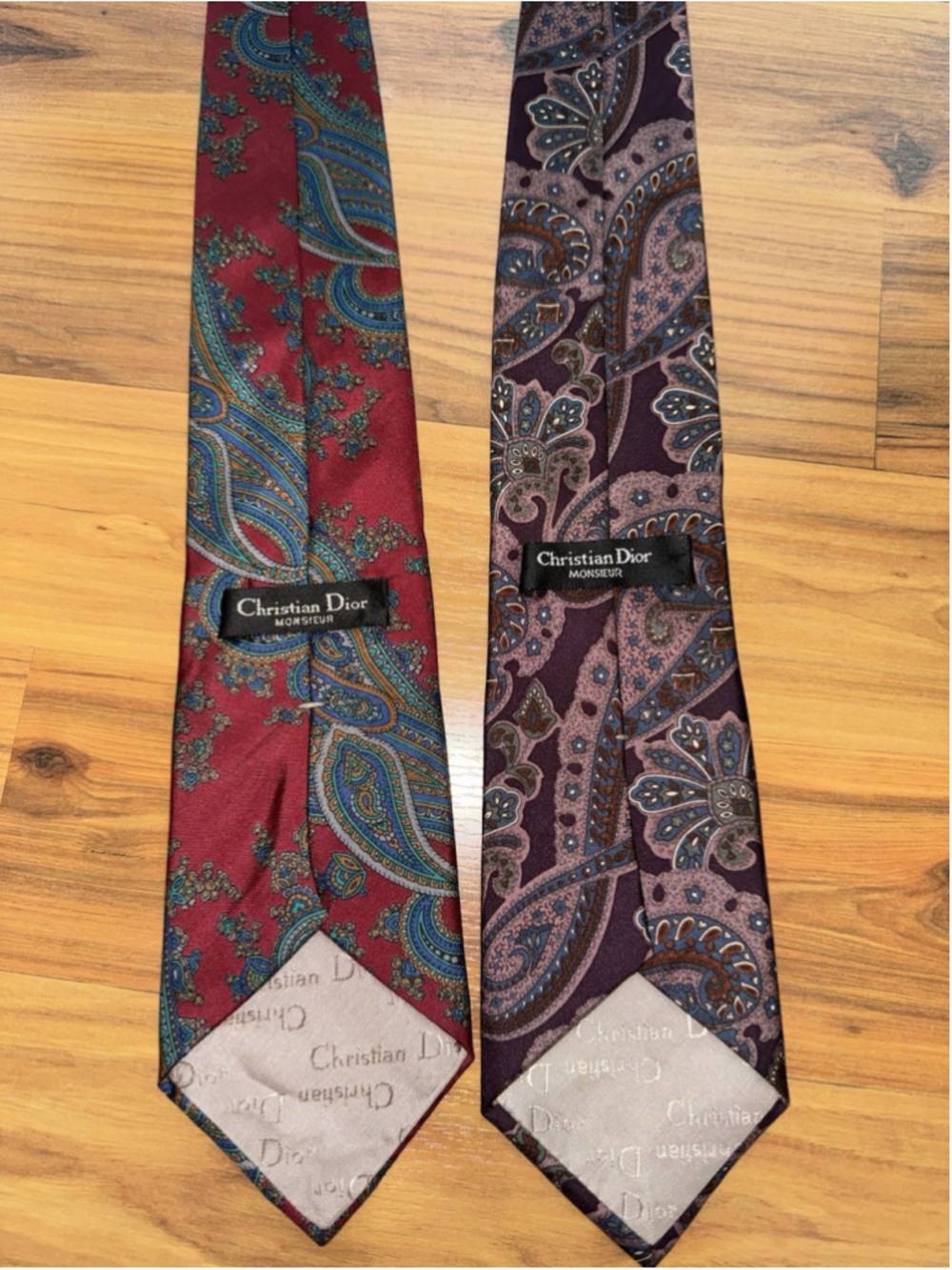 Vintage Christian Dior Silk Tie Bundle Paisley Italy Luxury Classic Designer Set - Picture 4 of 6